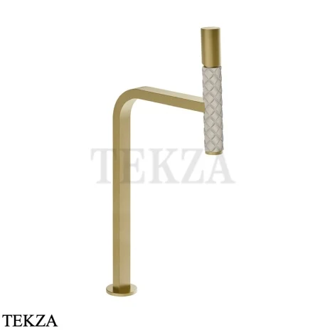 Gessi Pelle Tresse Смеситель для раковины высокий, с донным клапаном 78653-435, Crème/ Brass Br. PVD