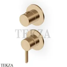 Zucchetti Isy22 Смеситель для душа, 2 потока, внешняя часть ZIS778.P31, brushed british gold PVD Zucchetti Isy22 Смеситель для душа, 2 потока, внешняя часть ZIS778.P31, brushed british gold PVD