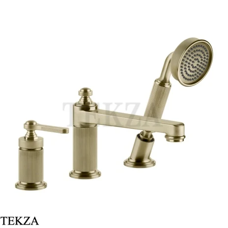 Gessi VENTI20 Смеситель на борт ванны, с гарнитуром 65037-727, Brushed Brass PVD