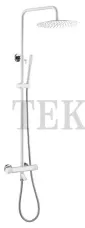 Boheme Uno Стойка для душа c термостатом, верхний душ латунь Uno 468-T-WCR White Chrome