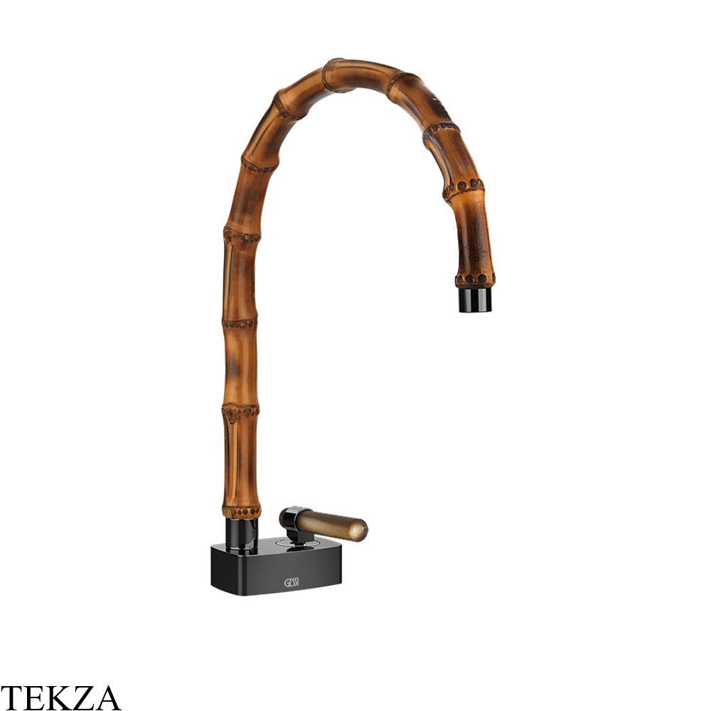 Gessi Jacqueline Смеситель для раковины средний, без донного клапана 77219-706, black хром глянец