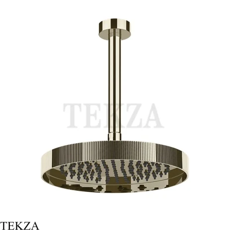 Gessi Incastri RIGATO Верхняя лейка D25 с потолочным кронштейном 63750-720, никель глянец