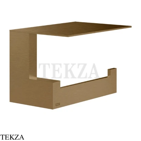Gessi Rettangolo Держатель туалетной бумаги с крышкой 20849-791, Deep Bronze Brushed PVD