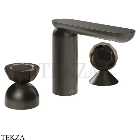 Gessi Perle Смеситель для раковины на 3 отв., без гарнитура 74828-707, black хром Brush