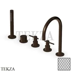 Zucchetti Helm Diagonal Смеситель на борт ванны с гарнитуром ZHL511.XP21G3, brushed chocolate PVD