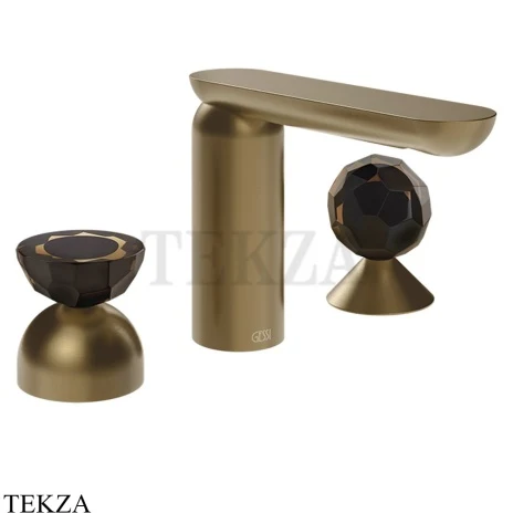 Gessi Perle Смеситель для раковины на 3 отв., без гарнитура 74828-791, бронза Deep