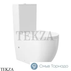 Aqueduto OVO Унитаз напольный безободковый Tornado, сиденье с микролифтом AQDSOVOT10, Белый глянец