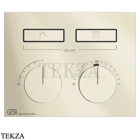 Gessi HI-FI Термостатический смеситель на 2 потока, внешняя часть 63004-720, никель глянец