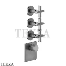 Gessi INCISO WELLNESS Термостат 3 выхода, внешняя часть 58346-706, Black Metal