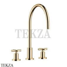 Dornbracht TARA Смеситель для кухни на 3 отверстия 20816892-09, латунь глянец (23kt Gold)