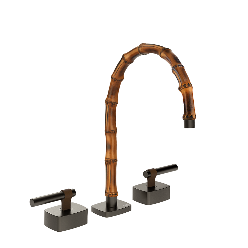 Gessi Jacqueline Смеситель для раковины на 3 отв., без донного клапана 77015-707, black хром Brush