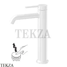 FIMA Carlo Frattini SNAP Смеситель для раковины, с донным клапаном F3111LBS, белый матовый