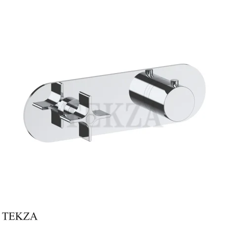 Fantini Flora Термостат для душа, 3 потока, внешняя часть 7602J873B, хром глянец