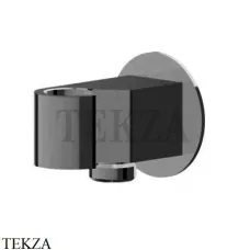 Newform Вывод для шланга с держателем для душа 68498.59.064, PVD Brushed gun metal