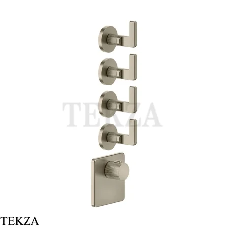 Gessi INCISO WELLNESS Термостат 4 выхода, внешняя часть 58218-149, Finox Brushed Nickel