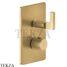 Gessi INCISO SHOWER Термостатический смеситель, 2 потока, внешняя часть 58134-727, Brushed Brass