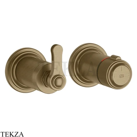 Gessi VENTI20 Термостат для душа, 2 потока, внешняя часть 65235-791, Deep Bronze Br. PVD