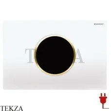 Geberit Sigma10 Клавиша смыва бесконтактная, питание от сети 115.907.KK.1, белый глянец, позолота