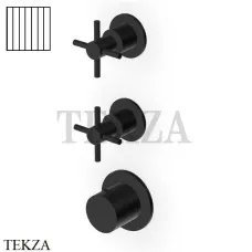 Zucchetti Helm Vertical Термостат для душа на 2 потока, внешняя часть ZHM802.XP81G2, brushed total black PVD