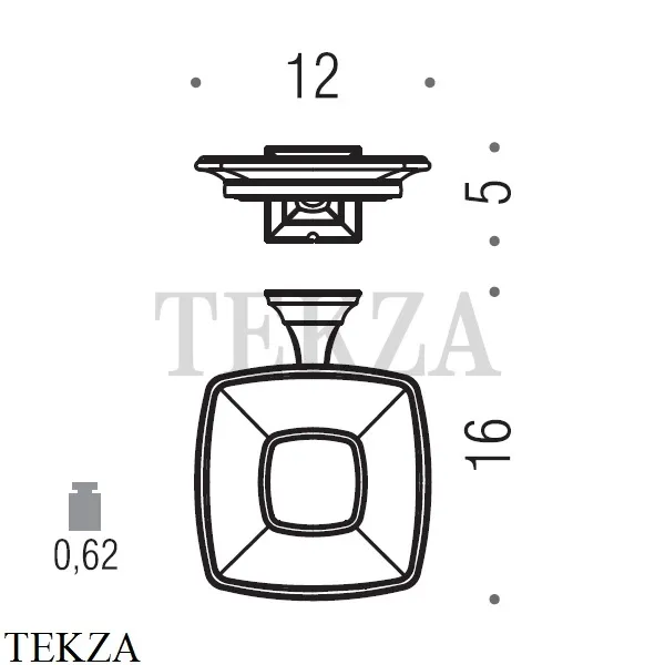 Colombo Portofino Мыльница подвесная, стекло матовое B3201.CR, хром глянец