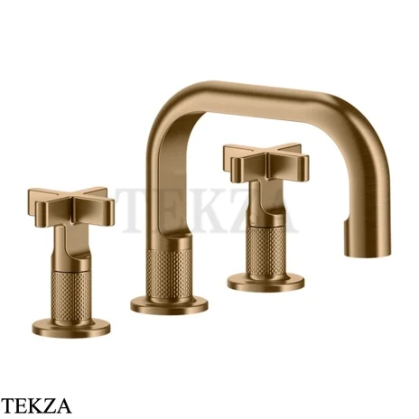 Gessi INCISO+ Смеситель для раковины на 3 отверстия, без гарнитура 58112-726, Warm Bronze Br. PVD