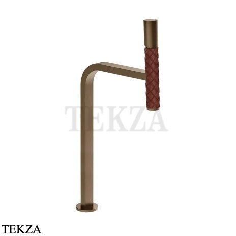 Gessi Pelle Tresse Смеситель для раковины высокий, с донным клапаном 78653-447, Red Cherry/ Coffee Bronze Br. PVD