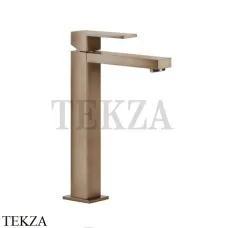 Gessi Rettangolo Смеситель для раковины высокий, без сливного гарнитура 11922-708, Copper Brushed