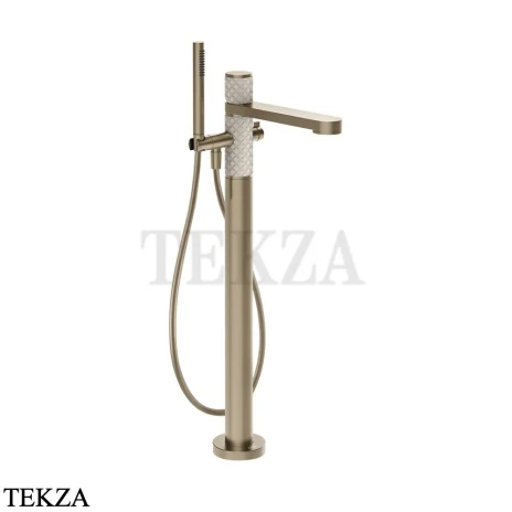 Gessi Pelle Tresse Смеситель для ванны напольный, с гарнитуром, 78228-432, Crème/ Finox Br. Nickel