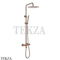 Boheme Uno Стойка для душа c термостатом, верхний душ латунь Uno 468-T-CB, Copper Brushed