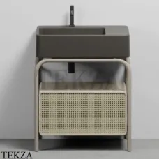 CIELO MARCEL Консоль напольная с ящиком Tinto naturale, раковина Fango