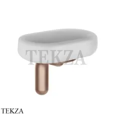 Gessi Goccia Мыльница настенная, белая керамика 38001-125, Copper Brushed