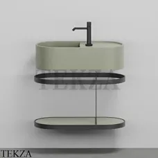 Cielo Les Petites Ovale 60 Консоль с раковиной LPLAO60, керамическая полка, Agave Cielo Les Petites Ovale 60 Консоль с раковиной LPLAO60, керамическая полка, Agave