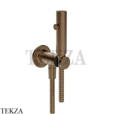 Gessi INCISO SHOWER Гигиенический душ с держателем и выводом для шланга 58153-708, Copper Brushed PVD