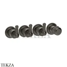 Gessi VENTI20 Термостат для душа, 3 потока, внешняя часть 65336-707, Black Metal Brushed