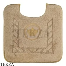 Migliore COMPLEMENTI Коврик с вырезом в ванную комнату 30780, вышивка КОРОНА, капучино/золото