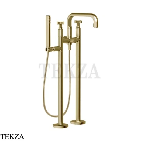 Gessi INCISO+ Смеситель для ванны напольный, внешняя часть 58129-727, Brushed Brass PVD