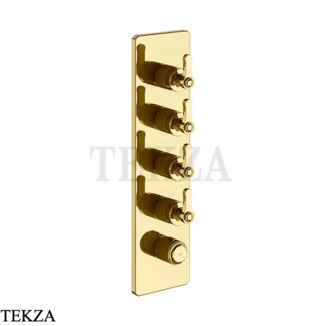 Gessi VENTI20 Термостат для душа, 4 потока, внешняя часть 65208-246, Gold PVD