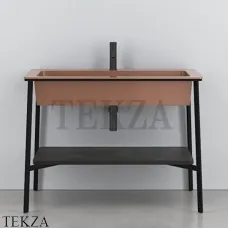 CIELO CATINO Rettangolare Консоль с керамической раковиной, Ninfea-черный