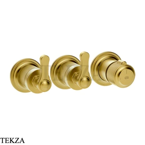 Gessi VENTI20 Термостат для душа, 2 потока, внешняя часть 65334-716, Gold Br. PVD