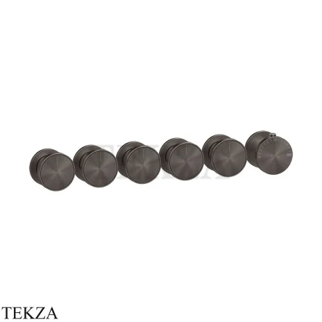 Gessi Origini NATURE Термостат для душа 5 потока, внешняя часть 66340-707, Black Metal Brushed