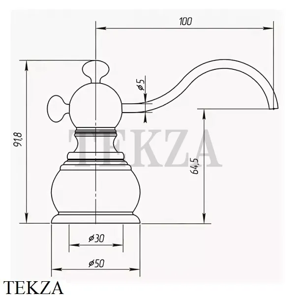 Migliore Дозатор моющего средства для кухни настольный 21967, медь