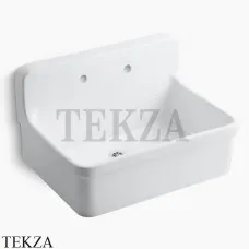 Kohler Gilford Мойка кухонная 76 с фартуком, два отверстия K-12787-0, белый глянец