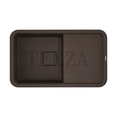 Omoikiri Tasogare 86 Кухонная мойка Artgranit прямоугольная с крылом 4993468 темный шоколад