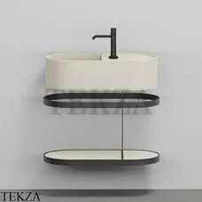 Cielo Les Petites Ovale 60 Консоль с раковиной LPLAO60, керамическая полка, Lino Cielo Les Petites Ovale 60 Консоль с раковиной LPLAO60, керамическая полка, Lino