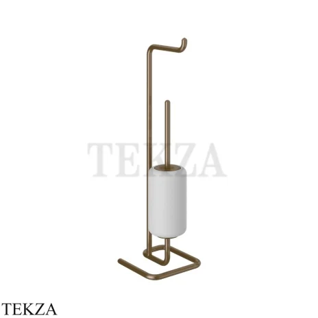 Gessi Goccia Стойка с держателем для туалетной бумаги и ершиком 38067-791, Deep Bronze Br. PVD