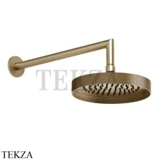 Gessi Inverso Diamantato Верхняя лейка с кронштейном D21,8 см 63448-726, Warm Bronze Br. Gessi Inverso Diamantato Верхняя лейка с кронштейном D21,8 см 63448-726, Warm Bronze Br.