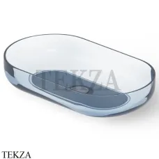 Dea Design Washbasins Раковина настольная овальная Glasstech DD9104 580 R7, Royal Blue R7