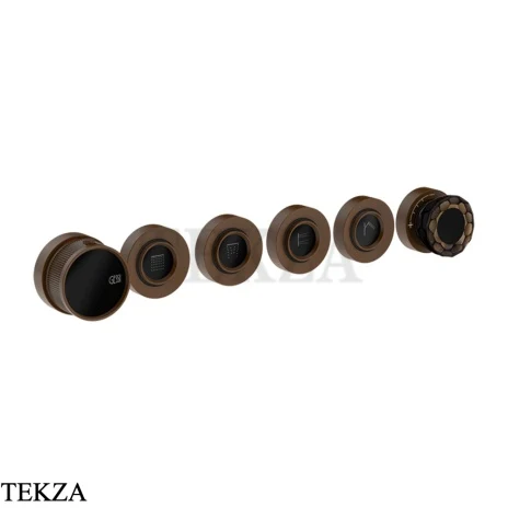 Gessi Perle Термостат для душа на 4 потока, внешняя часть 74836-845, бронза Dark Brush
