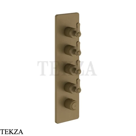 Gessi VENTI20 Термостат для душа, 4 потока, внешняя часть 65208-713, Antique Brass