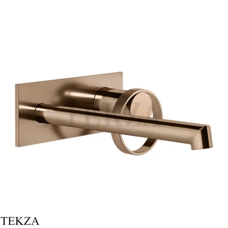 Gessi ANELLO Смеситель для раковины на планке, длинным изливом, внешняя часть 63389-030, Copper PVD